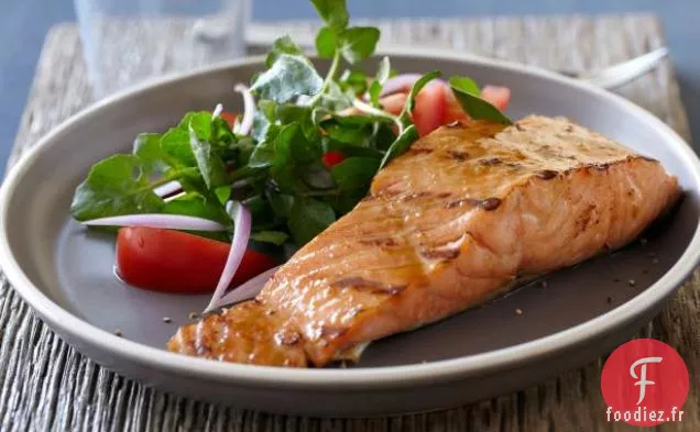 Saumon à la Cassonade et Glaçage à la Moutarde