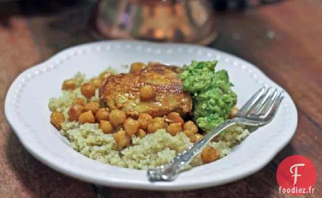 Poulet Marocain Aux Pois Chiches Et Avocat Épicé