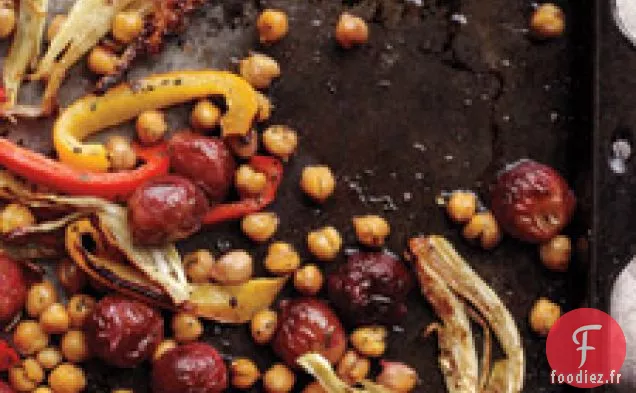Fenouil Rôti, Pois Chiches, Poivrons Et Raisins