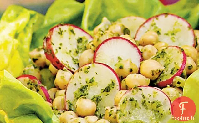 Salade de Pois Chiches avec Vinaigrette à la Coriandre