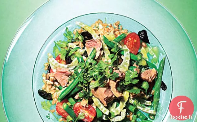 Salade de Farro, Haricots Verts et Fenouil au Thon