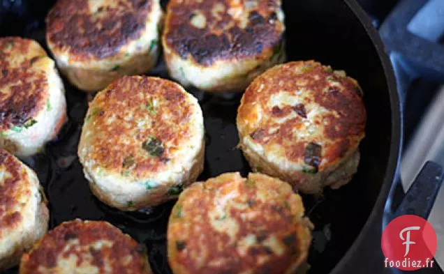 Gâteaux de Pommes de Terre et Saumon Sauvage au Gingembre et Oignons verts