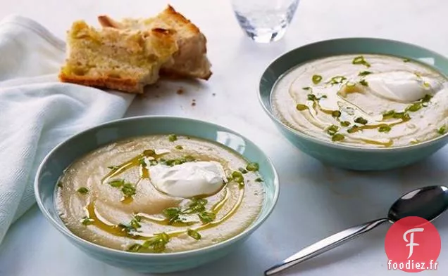 Soupe Crémeuse de Frites et d'Échalotes