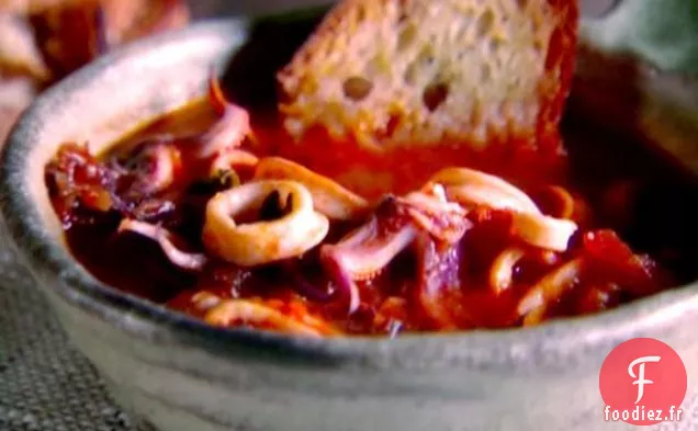 Ragoût de Calamars avec Toast à l'ail