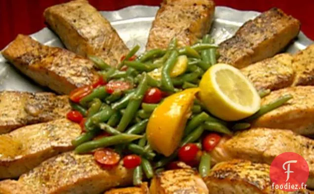 Saumon Poêlé avec Salade de Haricots Verts