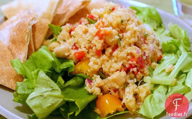 Salade De Boulgour Aux Pois Chiches Et Poivrons Rouges
