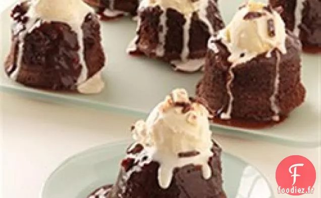 Gâteaux de Lave Individuels Au Chocolat et à la Menthe Poivrée