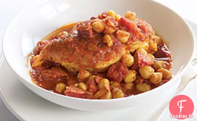 Poulet Espagnol Aux Pois Chiches Et Au Chorizo