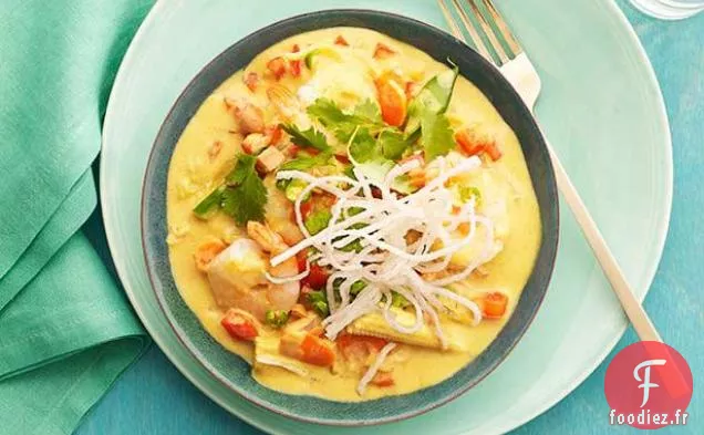 Curry Jaune aux Crevettes et Légumes
