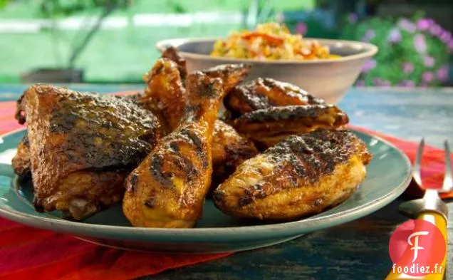 Poulet au Babeurre Rouge Grillé au Chili avec Glaçage au Miel de Mangue épicé