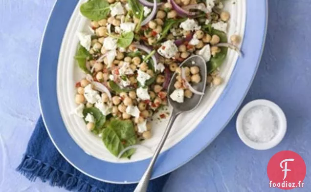 Salade Tiède De Pois Chiches, Feta Et Épinards