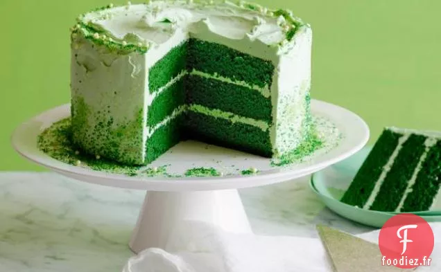 Gâteau de Couche de Velours Vert de la Saint-Patrick