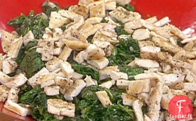 Salade d'Épinards Picatta au Poulet Haché Chaud