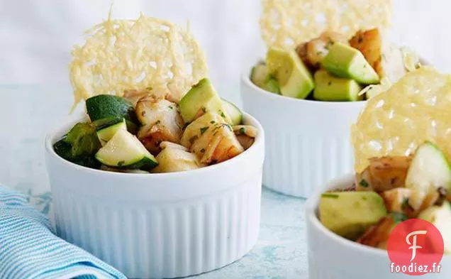 Salade de Crevettes et d'Avocat aux Frites de Frico