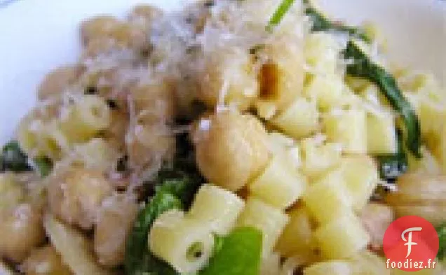 Dîner ce soir: Pâtes aux Épinards, Pois Chiches et Bacon
