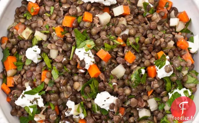Salade De Lentilles Françaises Au Fromage De Chèvre