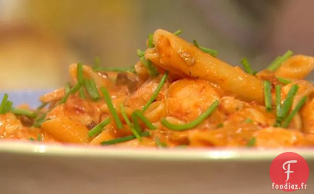 Pâtes aux Fruits de Mer avec Sauce à la Crème de Tomates au Sherry