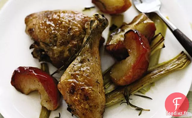 Poulet Rôti, Pommes et Poireaux