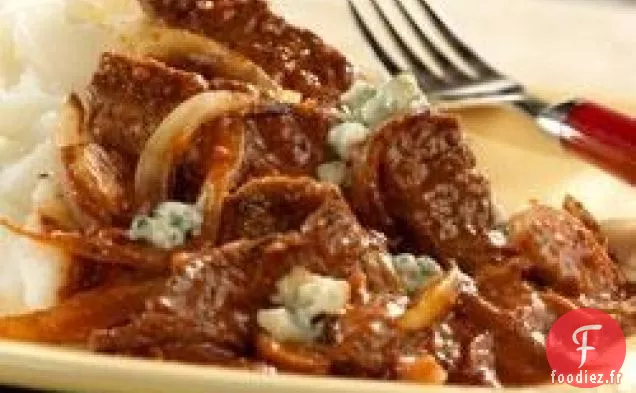 Steak à la Sauce Gorgonzola aux Tomates