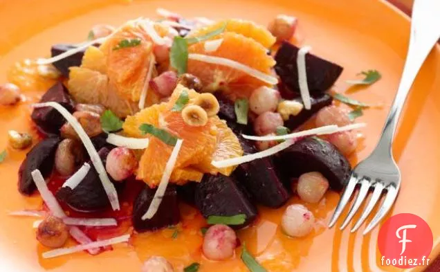 Salade de Betteraves Rôties, d'Oignons et d'Oranges