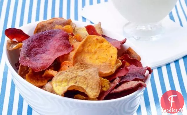 Chips de Légumes avec Trempette au Fromage Bleu