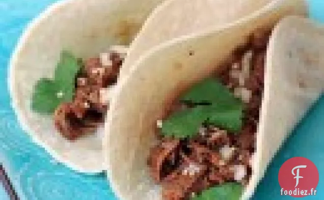 Tacos à la dinde braisée à la bière