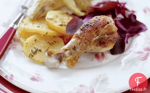 Poulet au four avec Pommes de terre, Fenouil et Menthe