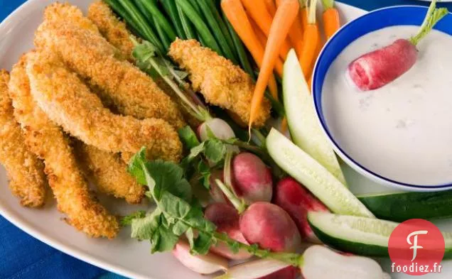 Panko - Poulet en Croûte et Crudites avec Trempette au Fromage Bleu