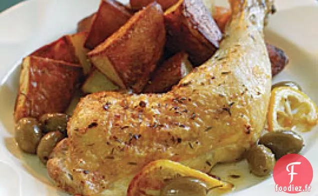Cuisses De Poulet Rôties Au Citron Et Aux Olives Vertes