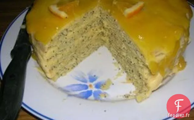 Torte de Graines de Pavot avec Glaçage à l'Orange