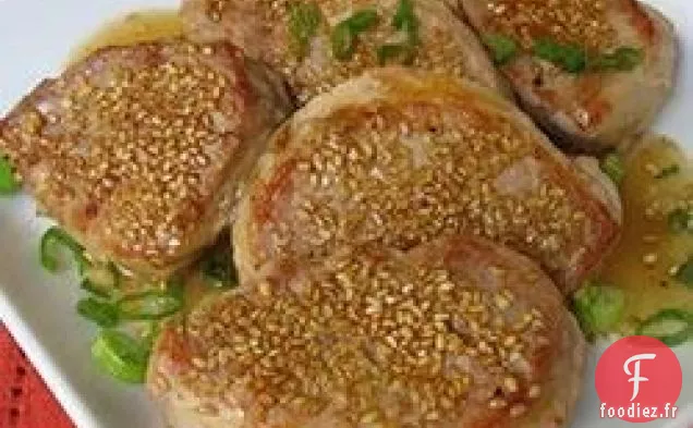 Médaillons de Porc Au Saké au Sésame