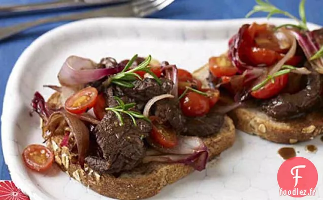 Steak Mariné Au Balsamique Avec Radicchio Carbonisé