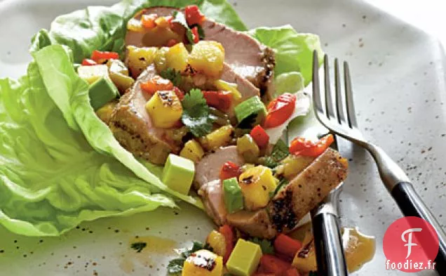 Salade de Porc, Ananas et Chili d'Anaheim à l'Avocat