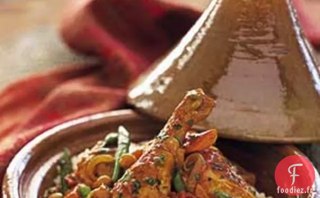 Tajine de Poulet aux Pois Chiches et à la Menthe