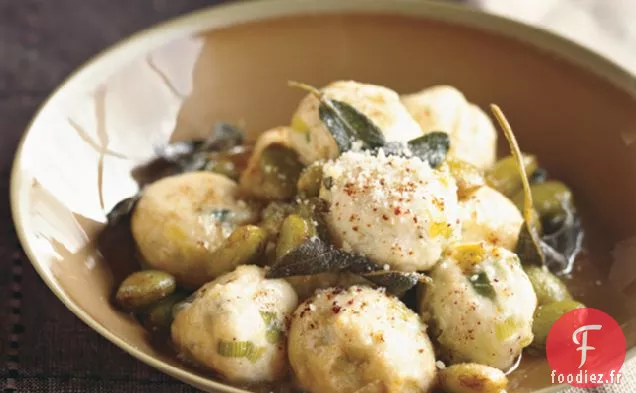 Gnocchis À La Ricotta Aux Poireaux Et Fèves
