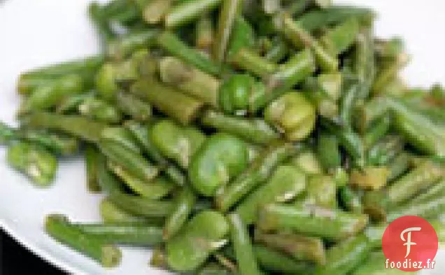 Dîner ce soir : Salade de Fèves, Asperges et Haricots Verts