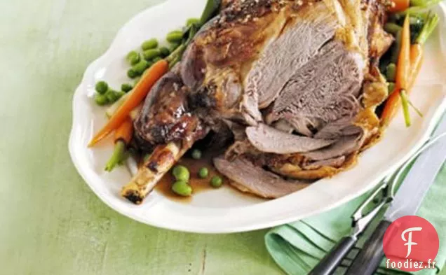 Gigot D'Agneau Rôti Aux Légumes De Printemps Braisés