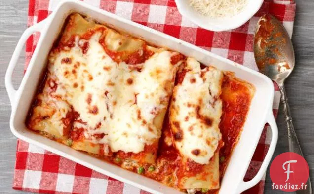 Manicotti au Four avec Saucisse et Petits Pois