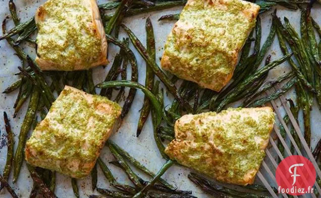 Omble Chevalier en Croûte de Coriandre aux Haricots Verts