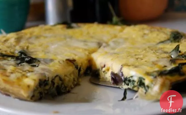 Frittata À L'Oignon De Printemps Et Aux Légumes Verts