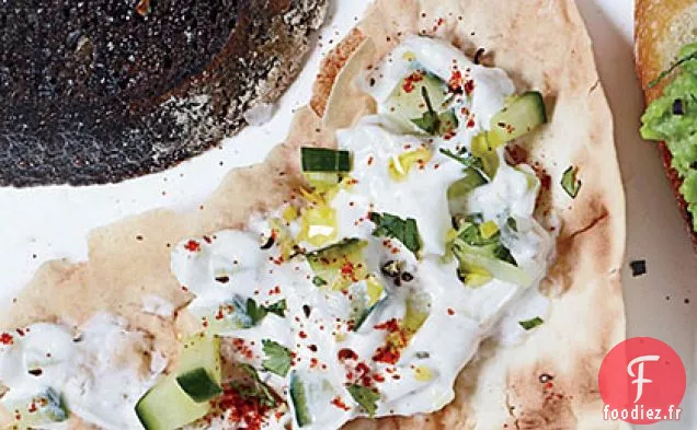 Pains plats au Raita de Concombre
