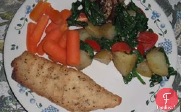 Champignons au four et Pommes de terre aux Épinards