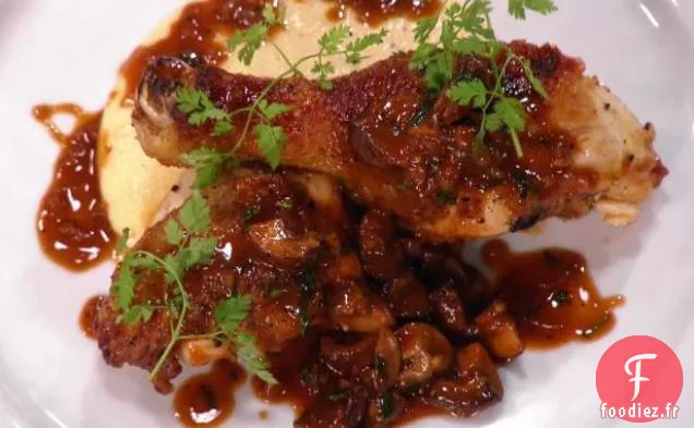 Poulet Chasseur à la Polenta Crémeuse au Gruyère et au Parmesan