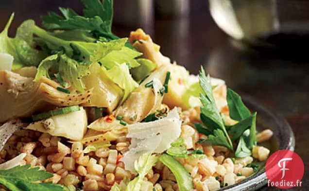 Farro aux Artichauts et Salade d'Herbes