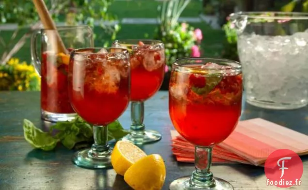Cocktail Limoncello à la Framboise et au Basilic