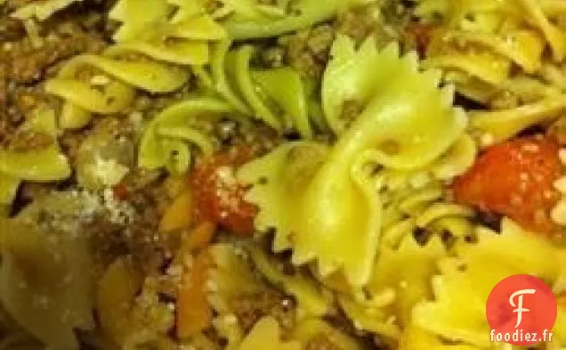 Pâtes au Bœuf et Nœuds Papillon