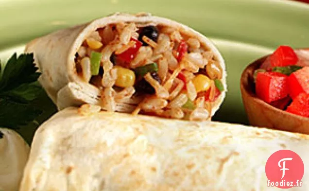 Burrito de Riz Brun et Haricots Noirs