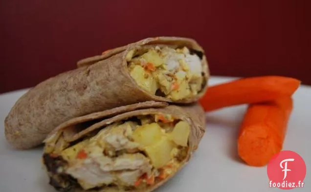 Wraps de Salade de Poulet Au Curry