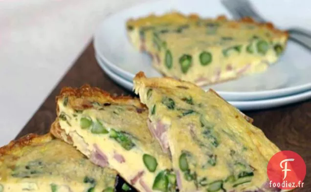 Asperges, Bacon Canadien et Frittata au fromage: Faible en glucides