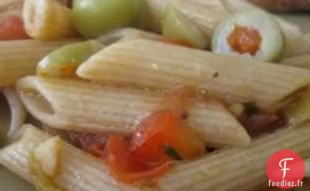 Rigatoni Aux Aubergines, Poivrons et Tomates